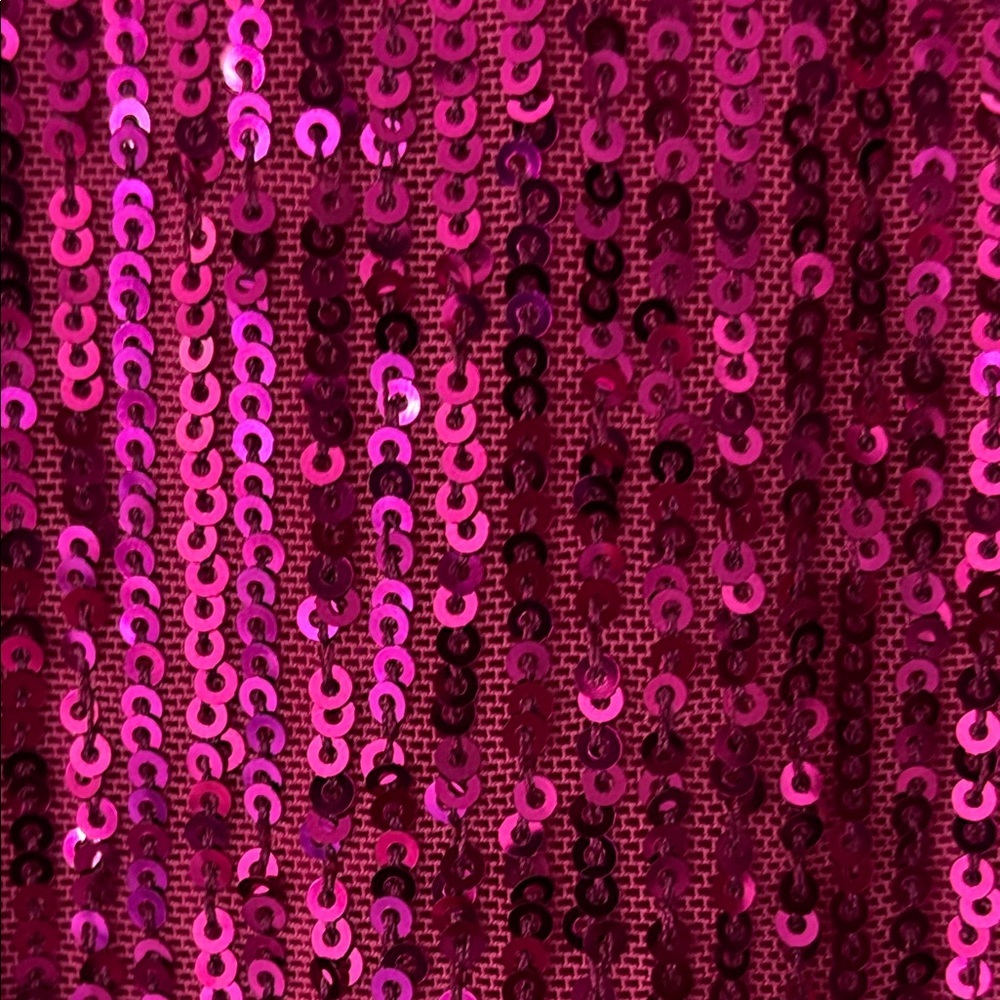 Fushia Sequin Wrap Blouse with Self-Tie Waist - Picture 4 of 4
